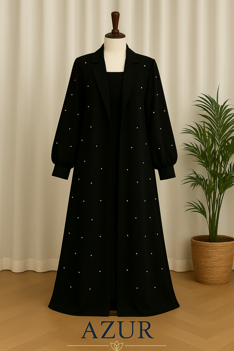 Embellished Pearl Abaya Set