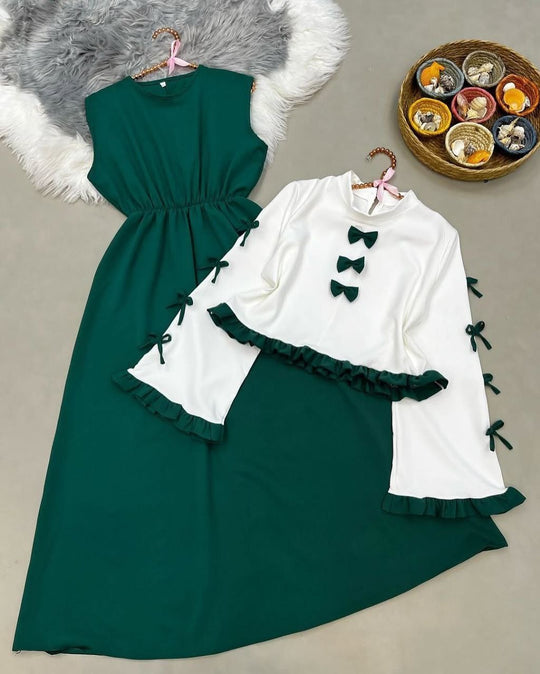 Bow-Detail Two-Piece Maxi Set