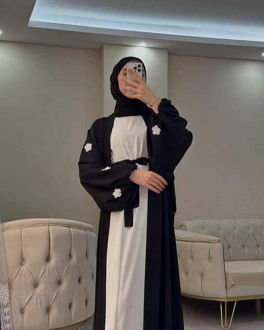 Floral Embellished Abaya Set