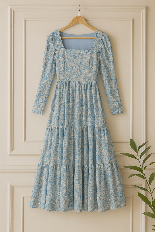 Paisley Charm Chiffon Maxi Dress