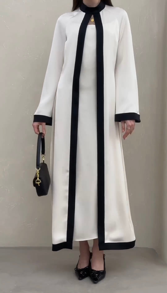 Monochrome Elegance Abaya Set