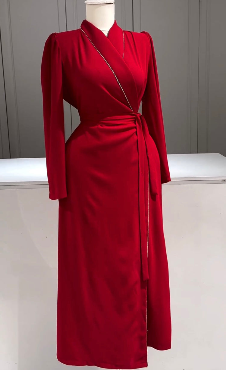 Elegant Wrap-Style Double Georgette Dress