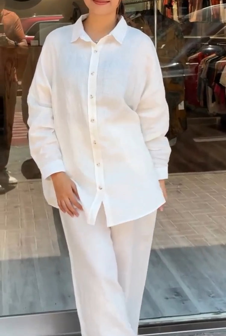 Classic Linen Shirt and Trouser Set