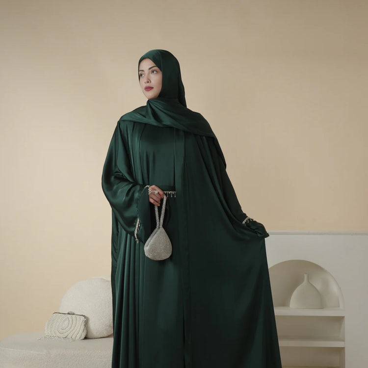 Luxury Silk Inner & Gown Abaya Set