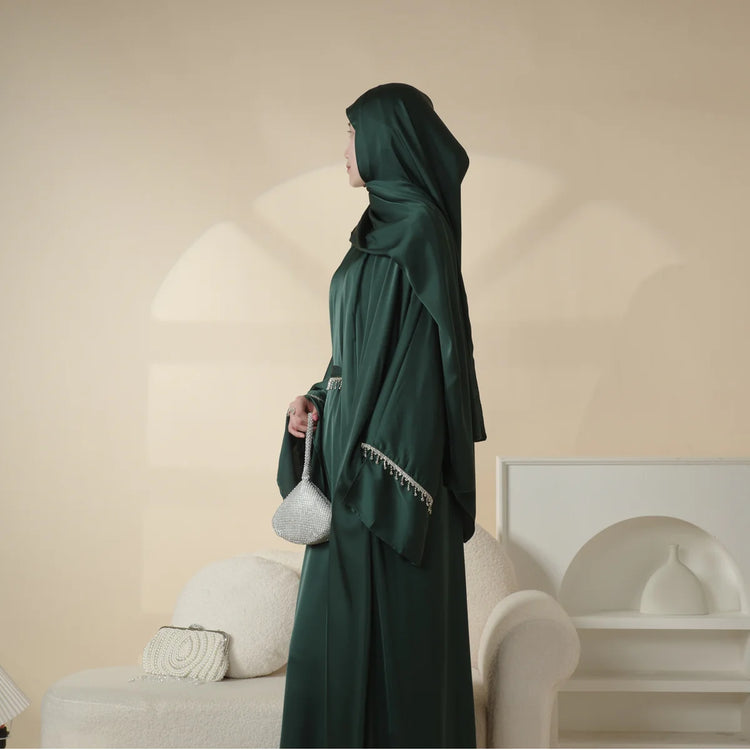Luxury Silk Inner & Gown Abaya Set