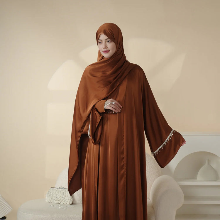 Luxury Silk Inner & Gown Abaya Set