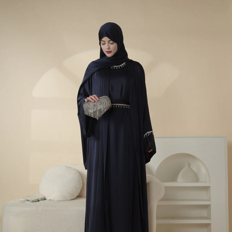 Luxury Silk Inner & Gown Abaya Set