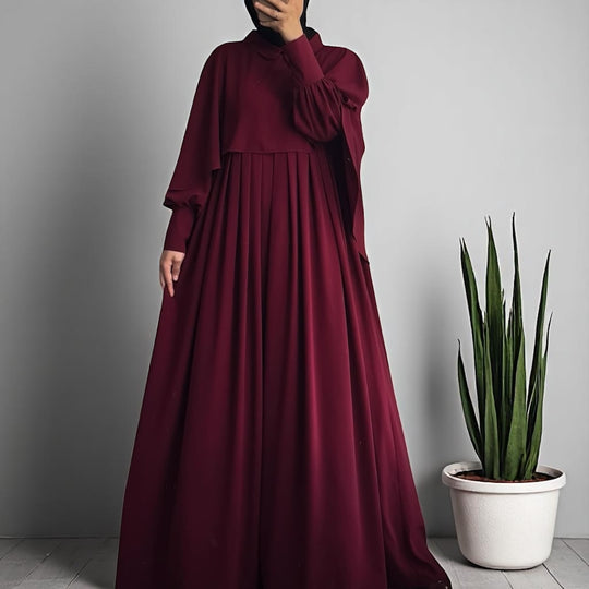 Layered Cape & Inner Dress Set – Double Georgette