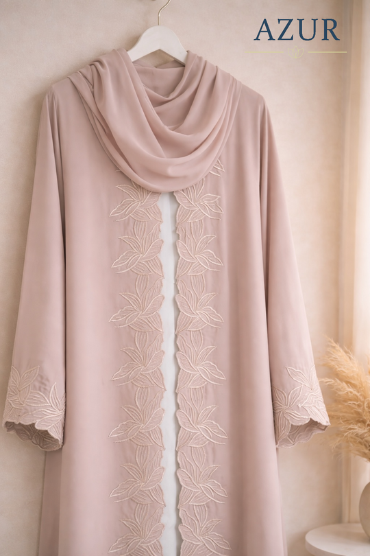 Soft-Drape Embroidered Gown