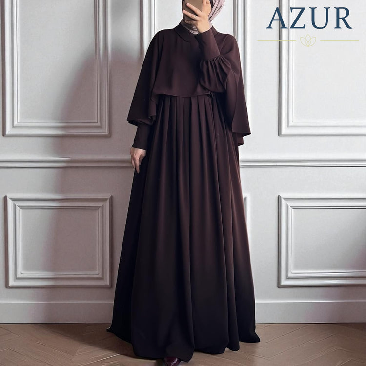 Layered Cape & Inner Dress Set – Double Georgette