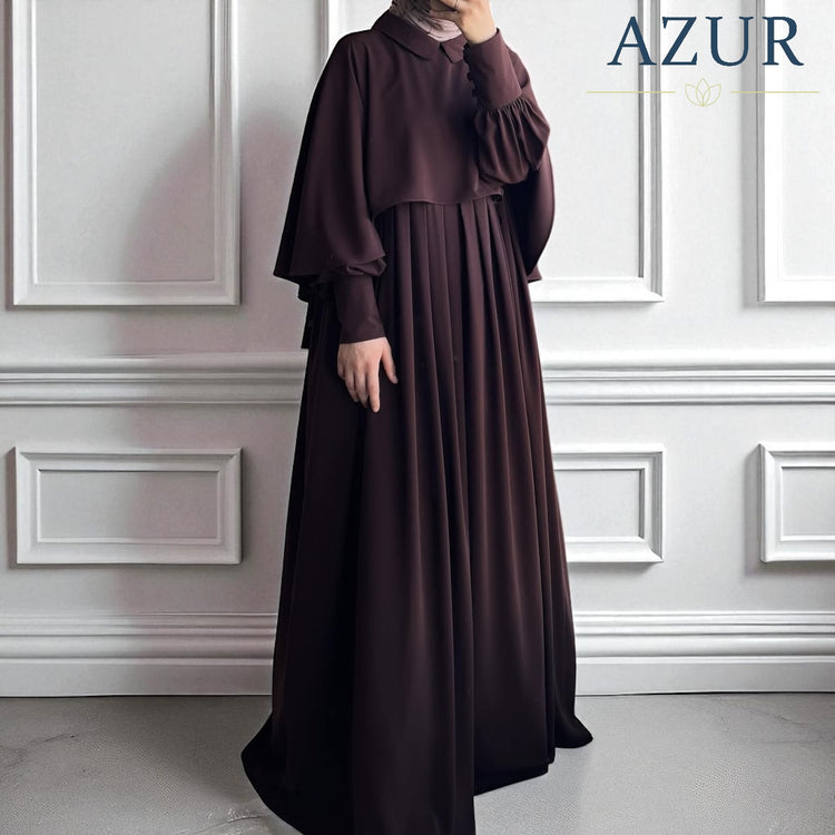 Layered Cape & Inner Dress Set – Double Georgette