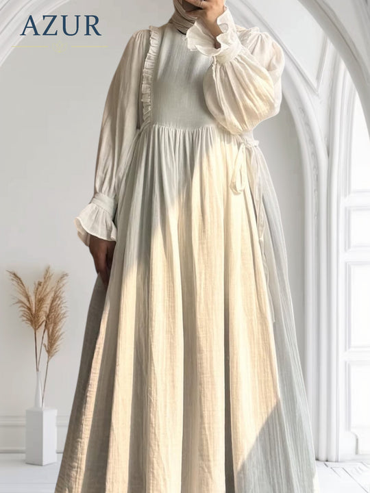 Ruffle Trim Irish Cotton Dress