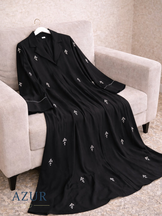 Pearl Branch Embellished Abaya – Double Georgette