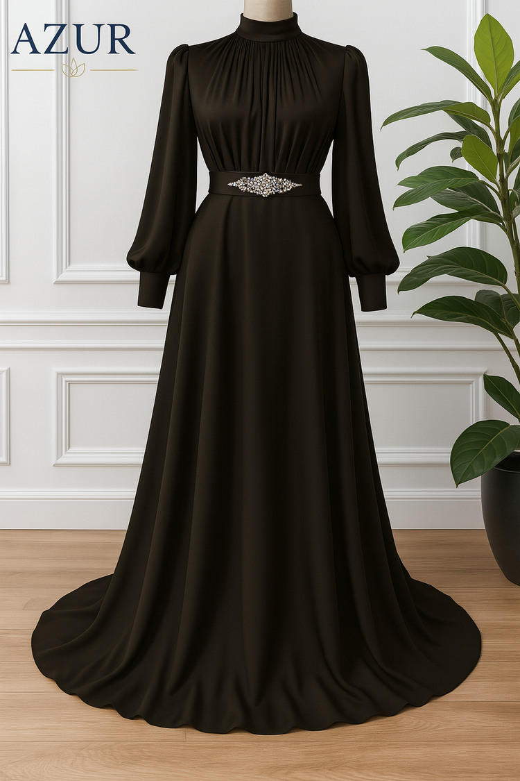 Midnight Silk Elegance Gown