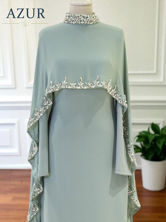 Embellished Cape Abaya – 2 Piece Set