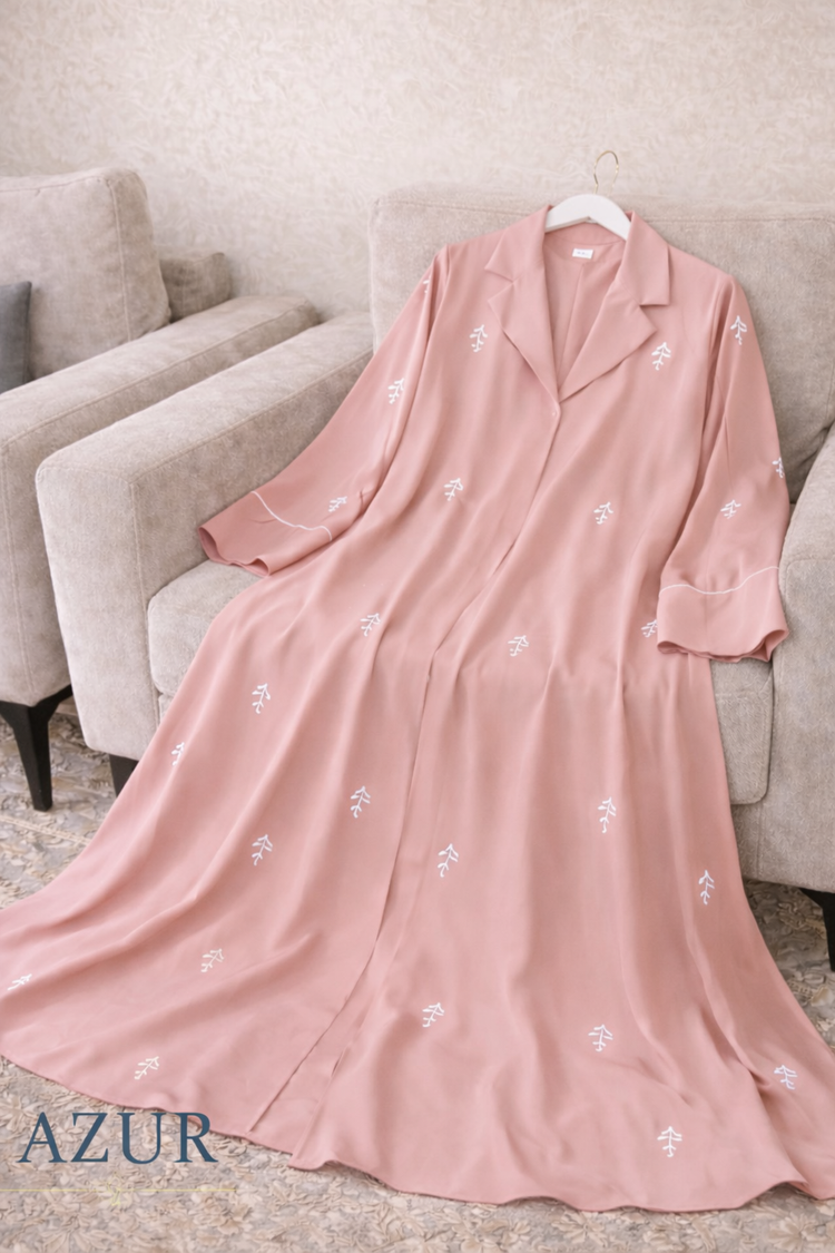 Pearl Branch Embellished Abaya – Double Georgette