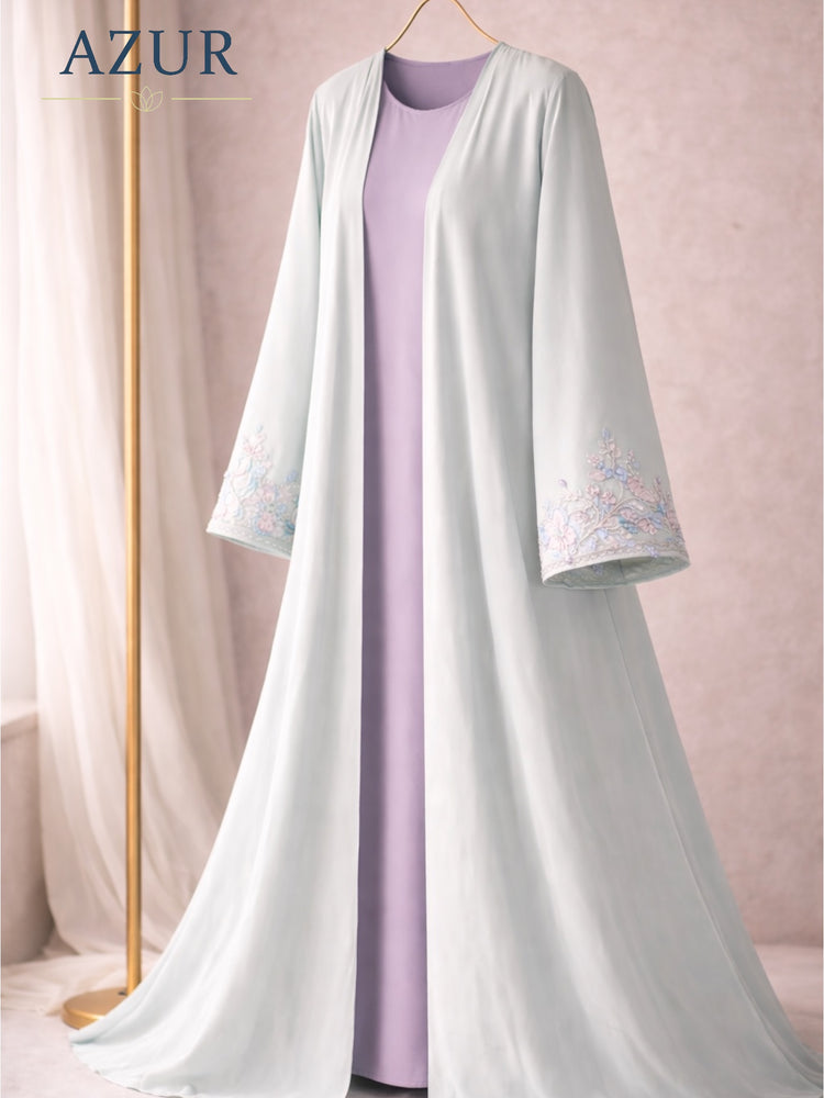 Pastel Bloom Inner & Gown Abaya Set