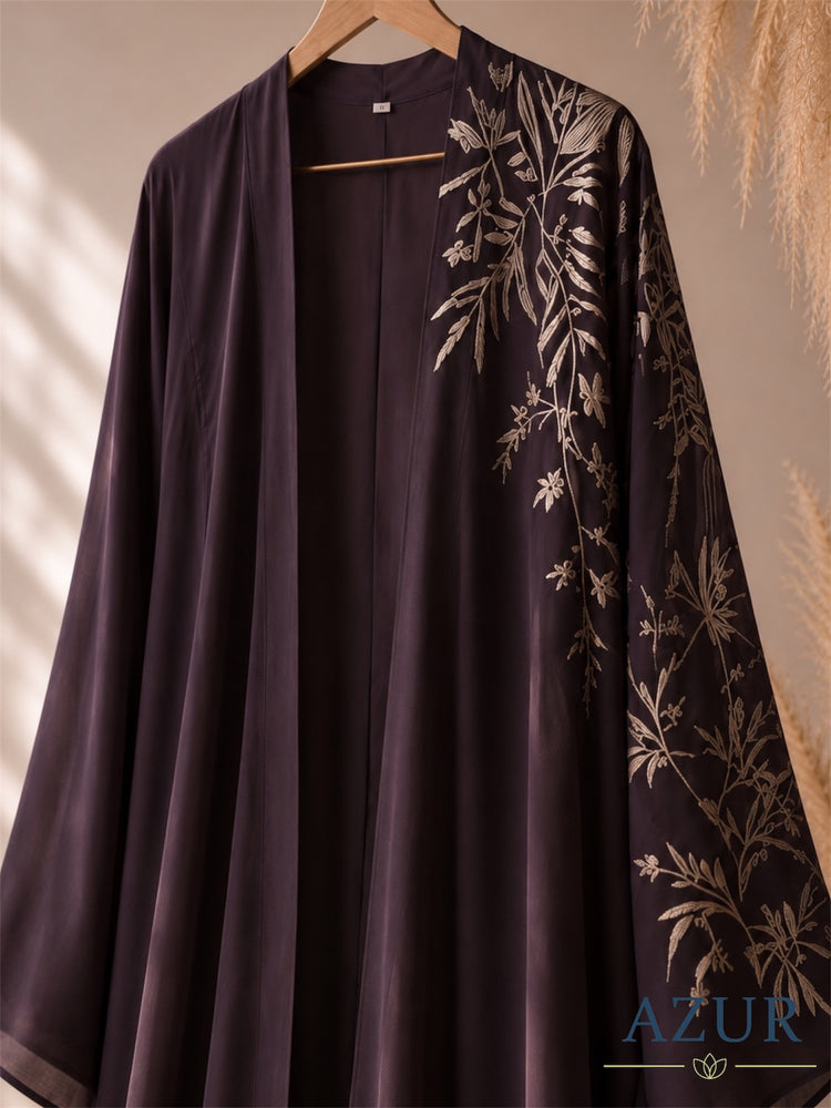 Midnight Botanical Abaya Set