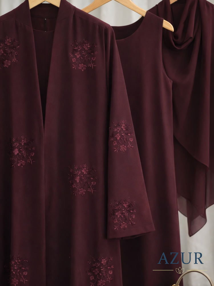 Embroidered Open Gown with Inner – Double Georgette