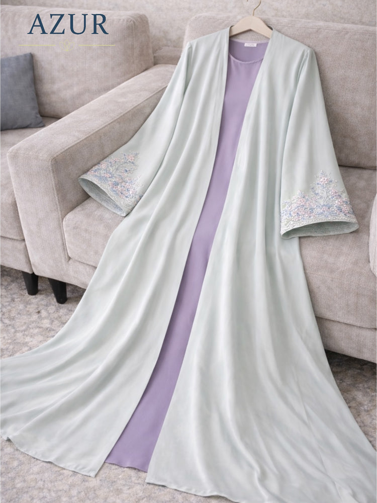 Pastel Bloom Inner & Gown Abaya Set