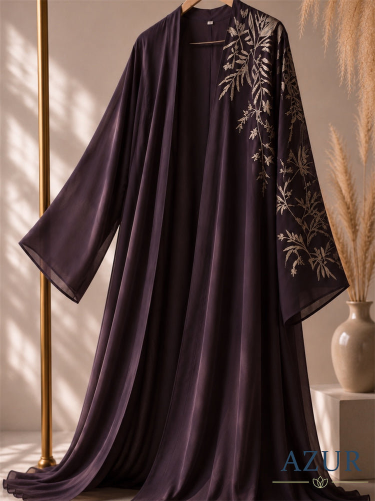 Midnight Botanical Abaya Set