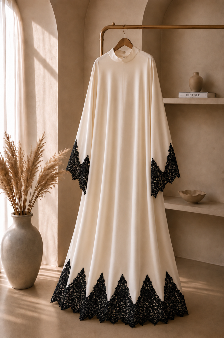 Black Lace Serenity Abaya