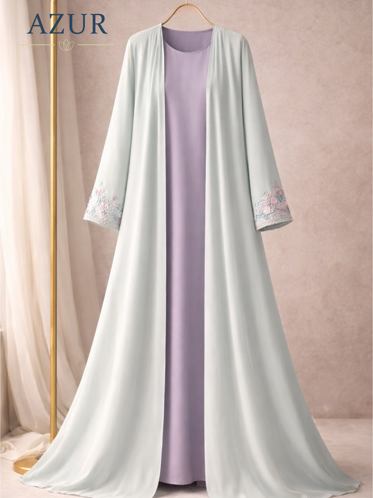 Pastel Bloom Inner & Gown Abaya Set
