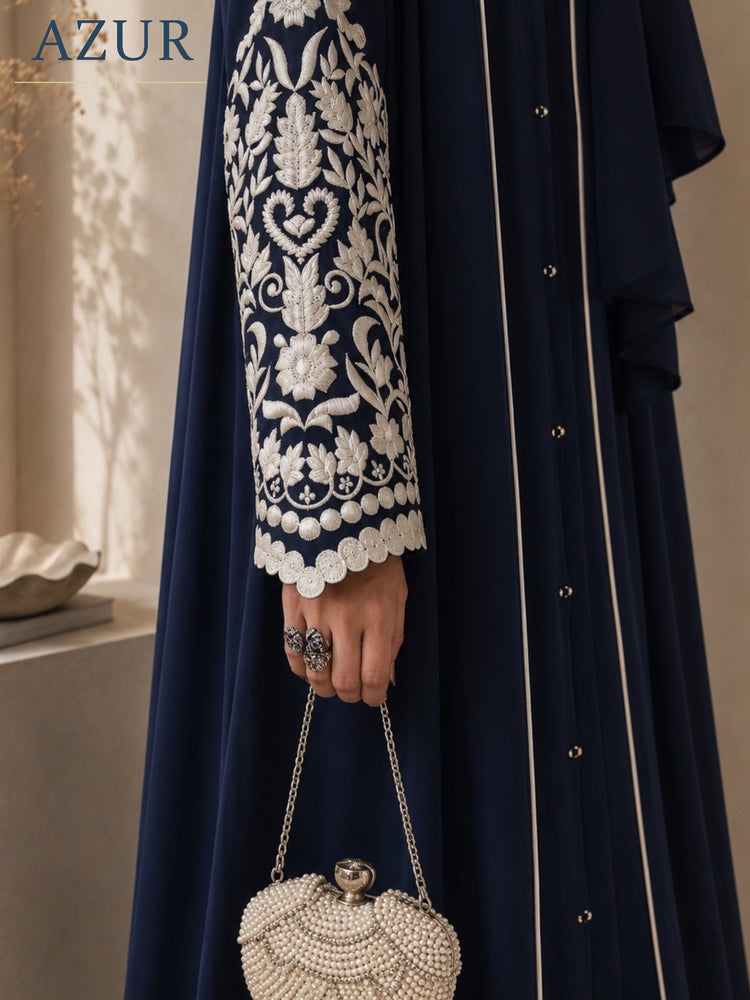 Midnight Bloom Embroidered Abaya