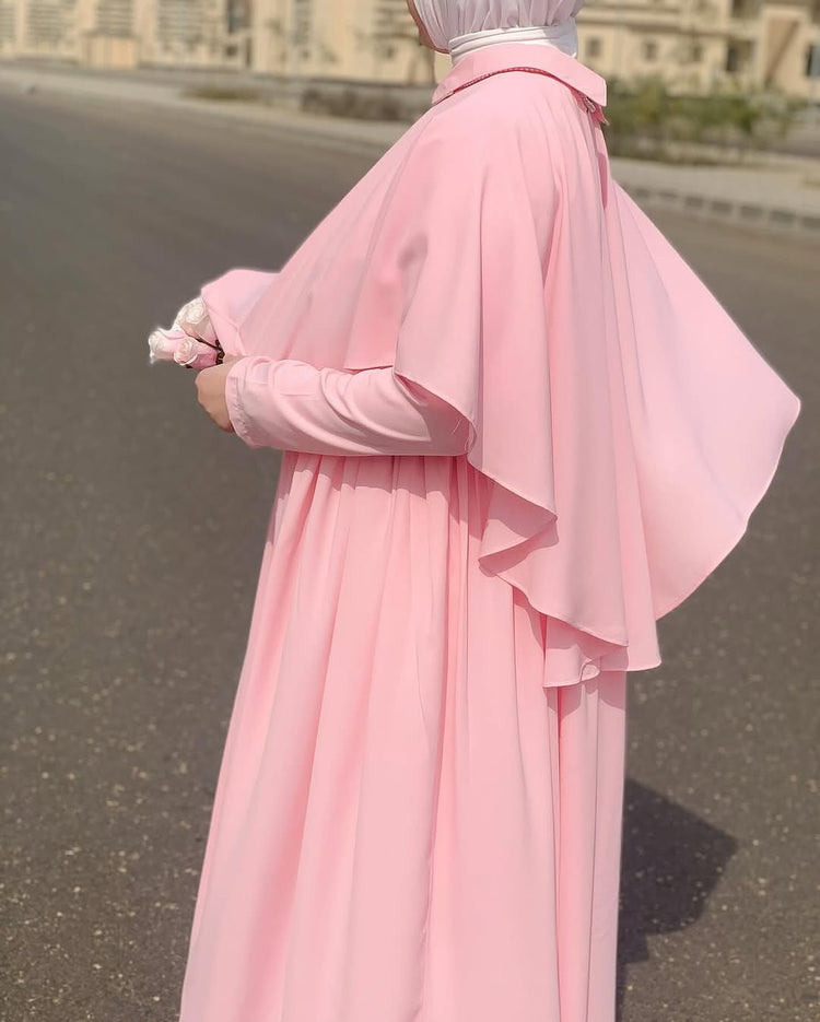 Graceful Layered Cape Abaya – Double Georgette