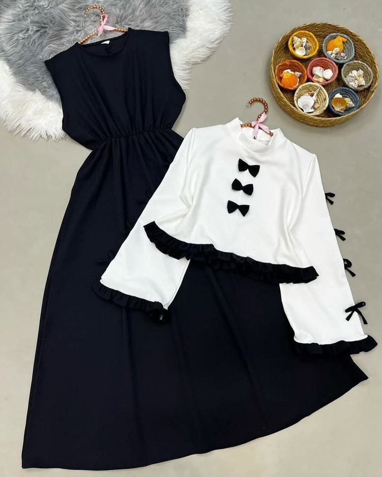 Bow-Detail Two-Piece Maxi Set