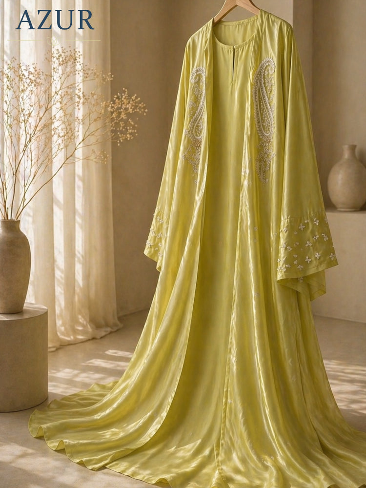 Noor Paisley Embroidered Abaya Set