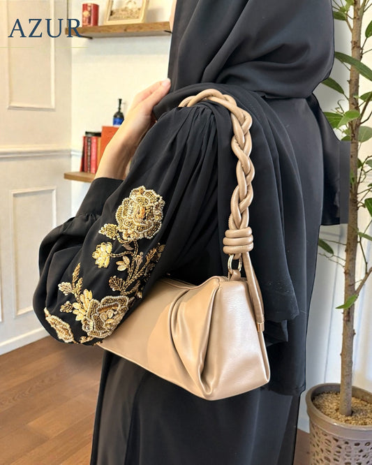 Black Embroidered Abaya Set