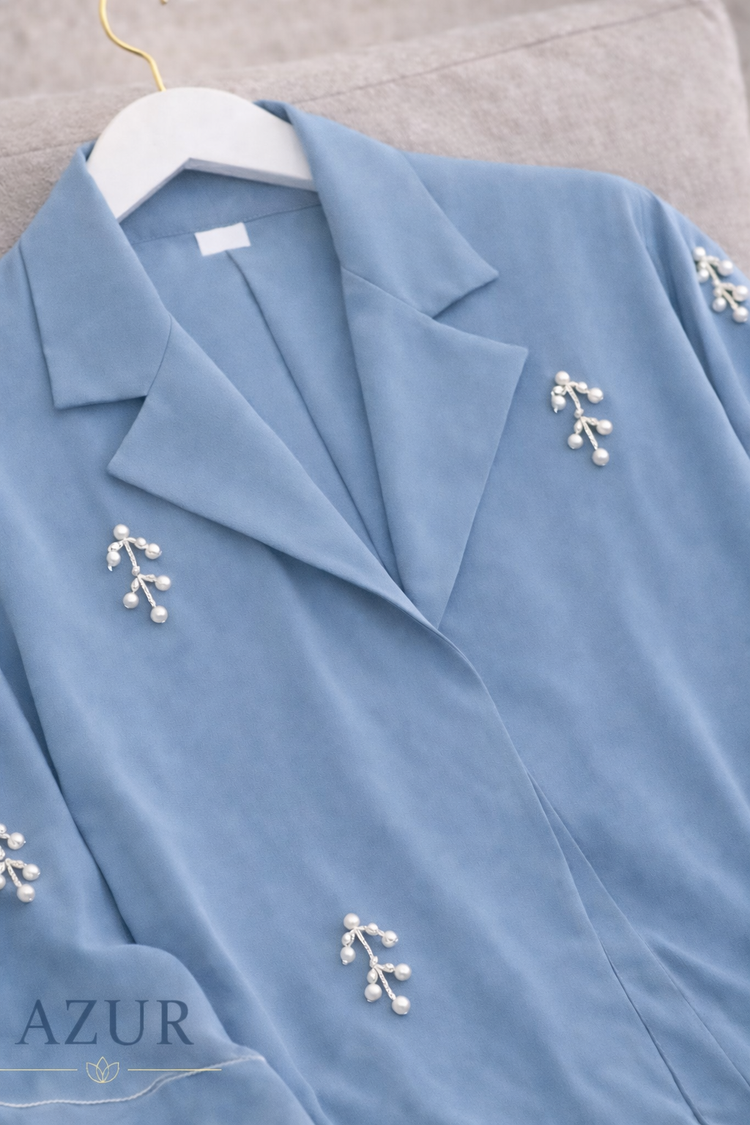 Pearl Branch Embellished Abaya – Double Georgette