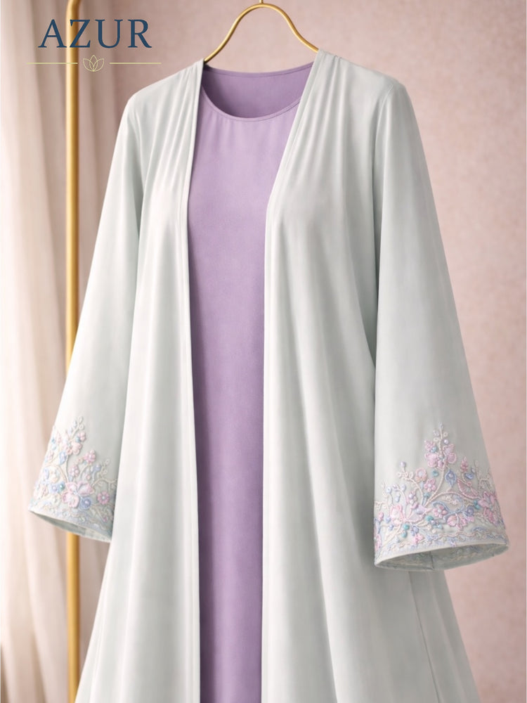Pastel Bloom Inner & Gown Abaya Set