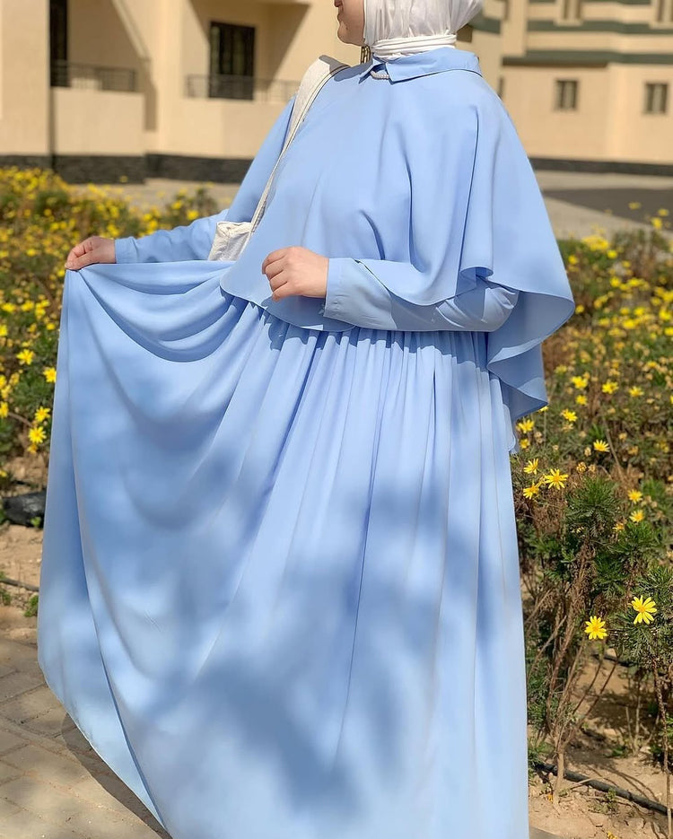 Graceful Layered Cape Abaya – Double Georgette