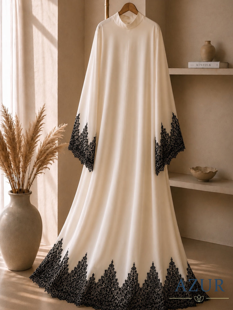 Black Lace Serenity Abaya
