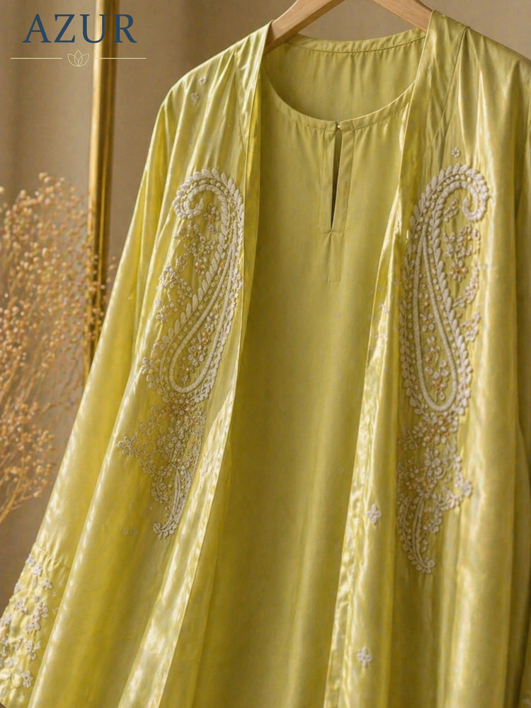 Noor Paisley Embroidered Abaya Set
