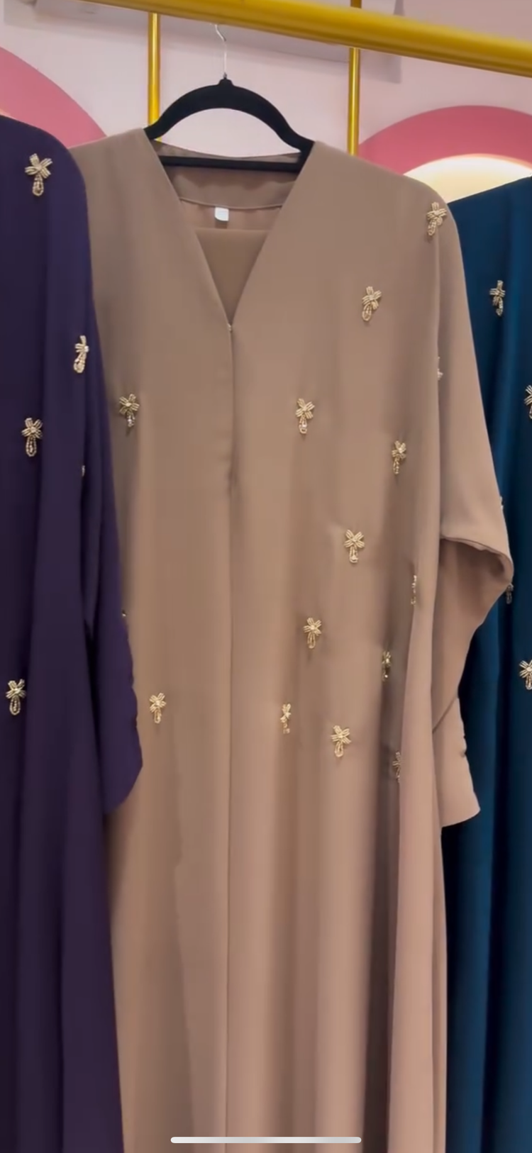Floral Embellished Double Georgette Abaya