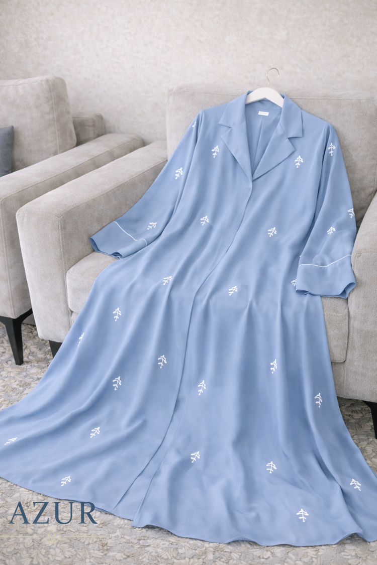 Pearl Branch Embellished Abaya – Double Georgette