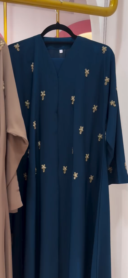Floral Embellished Double Georgette Abaya