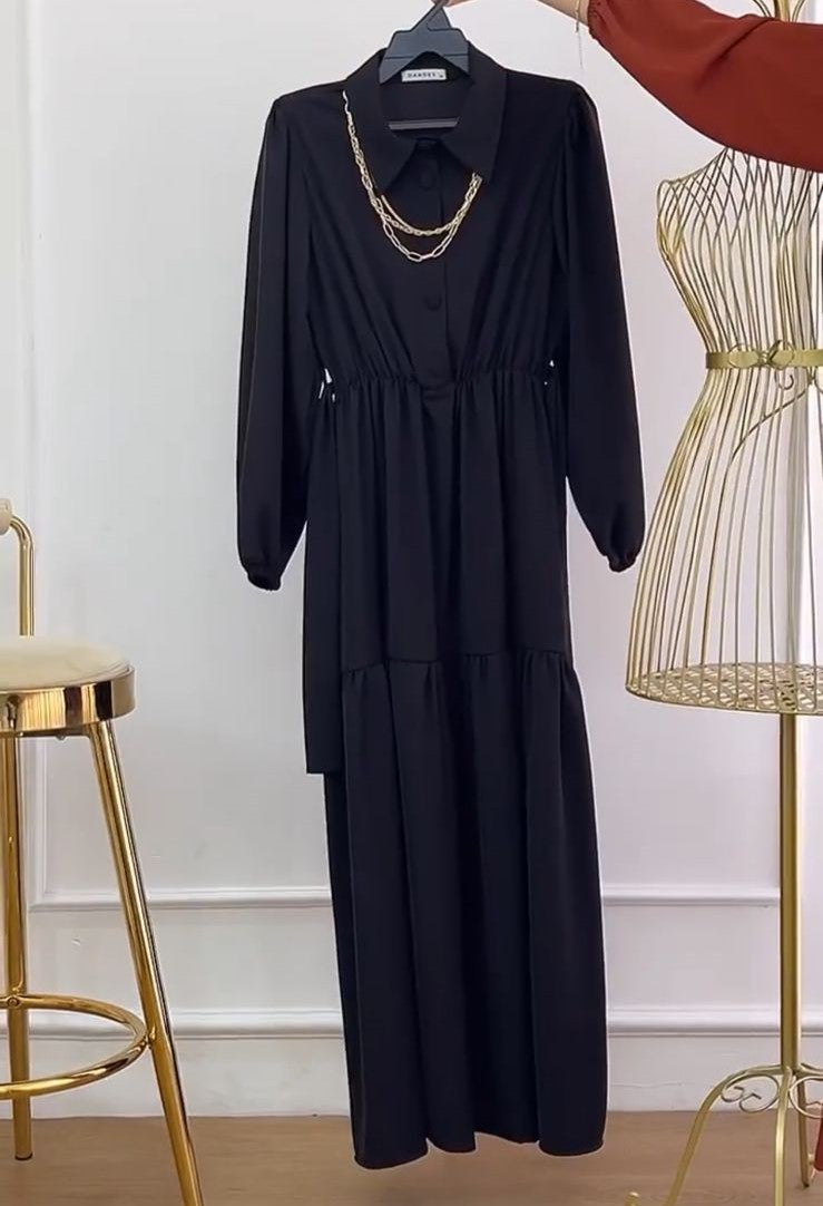 Elegant Tiered Maxi Dress – Double Georgette
