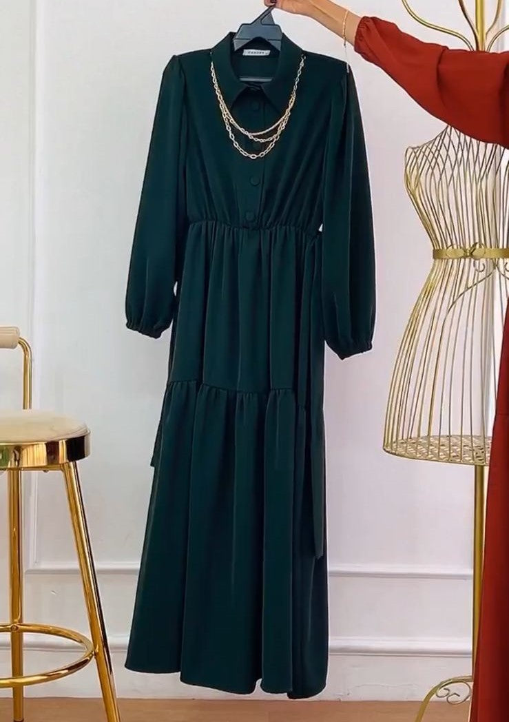 Elegant Tiered Maxi Dress – Double Georgette