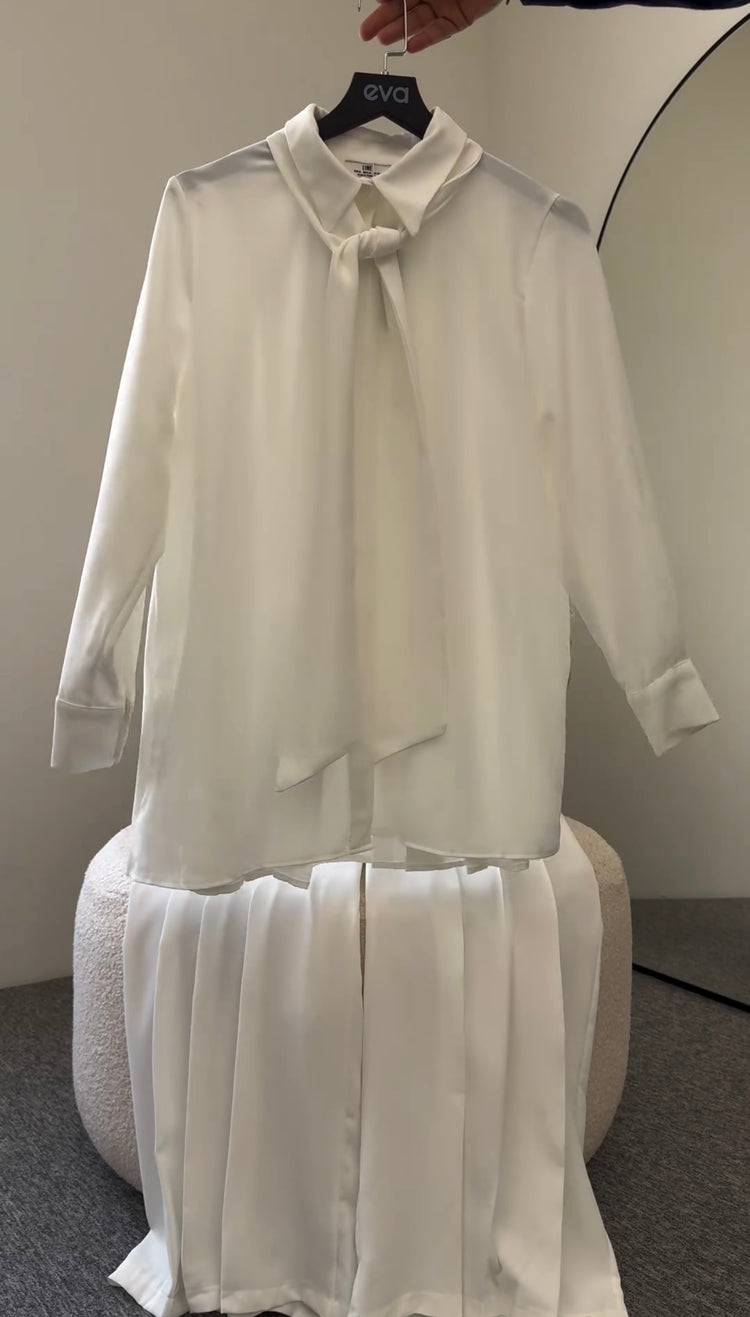 Elegant Pleated Back Shirt & Trousers Set