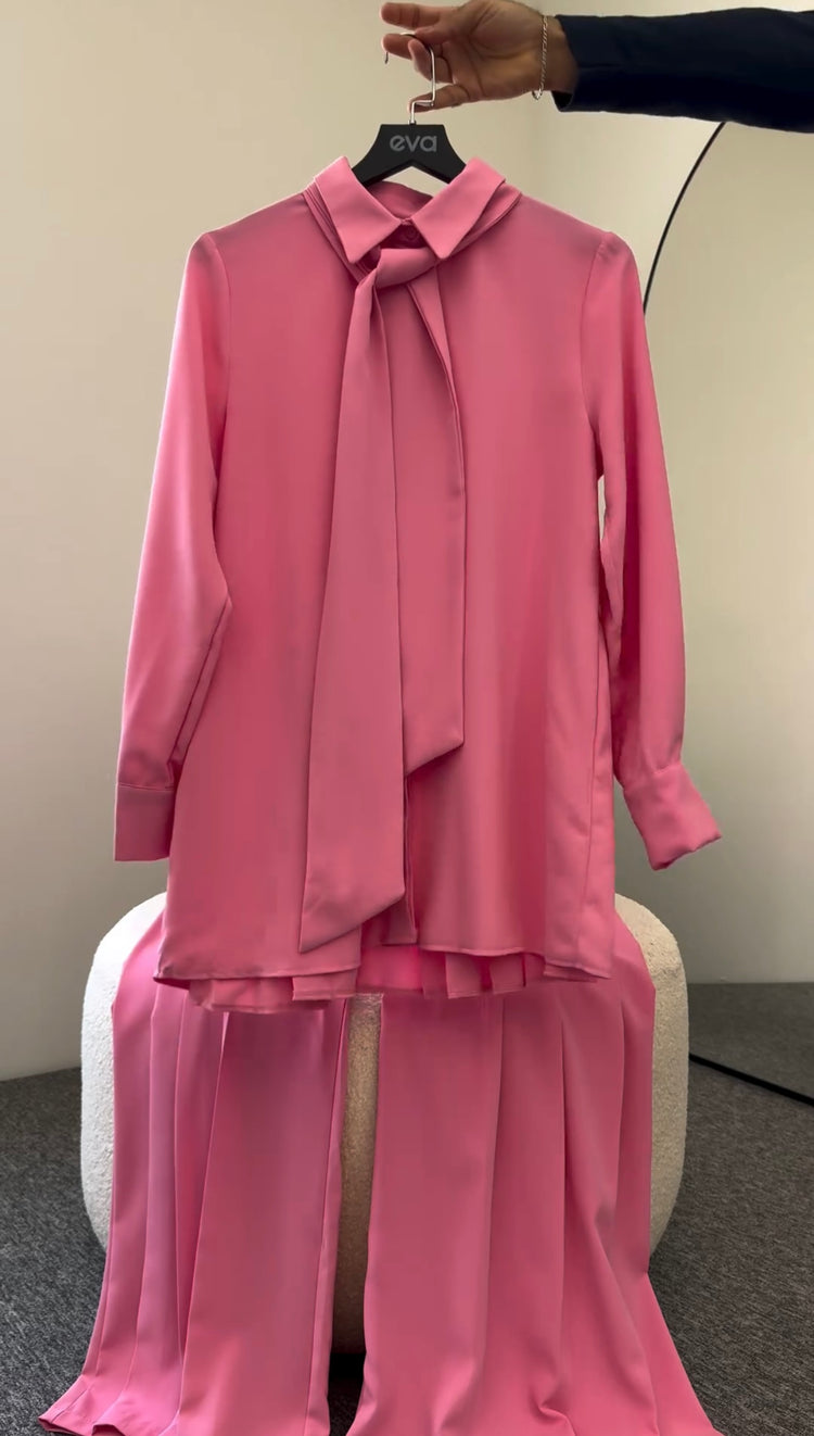 Elegant Pleated Back Shirt & Trousers Set