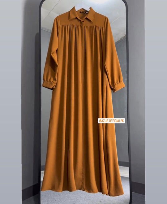 Gathered Yoke Shirt Abaya – Double Georgette