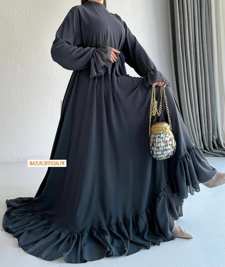Ruffle Hem Flared Dress