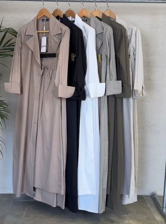 Classic Cotton Long Gown & Trousers Set