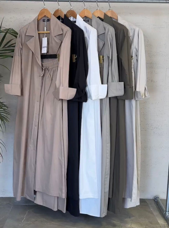 Classic Cotton Long Gown & Trousers Set