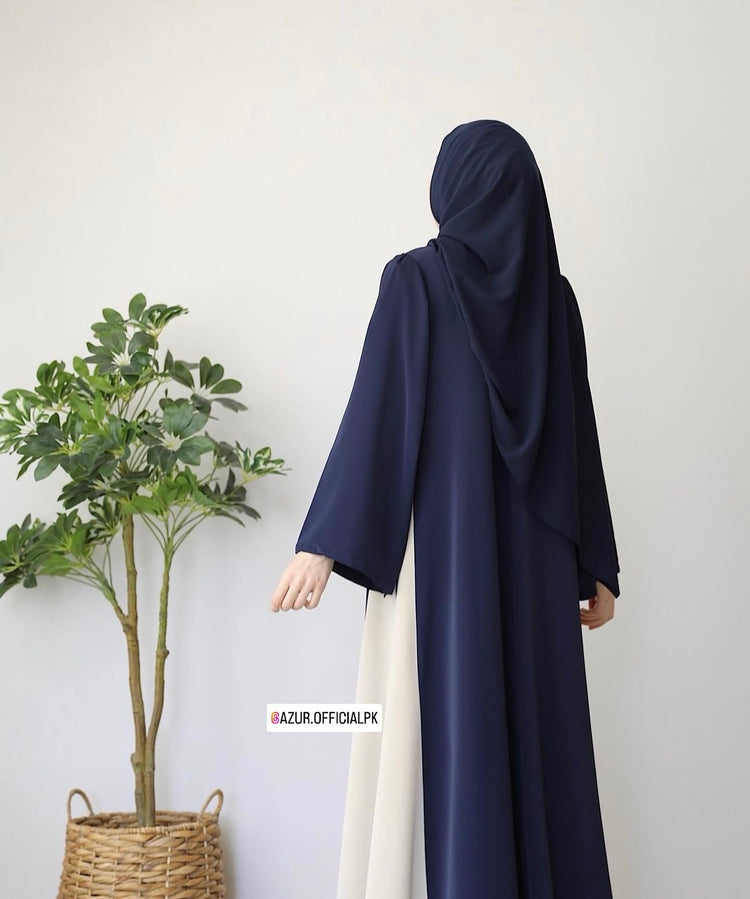 Elegant Dual-Tone Double Georgette Abaya
