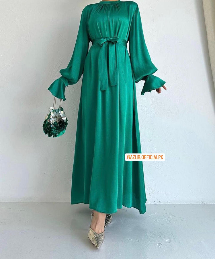 Elegant Silk Flowy Maxi Dress